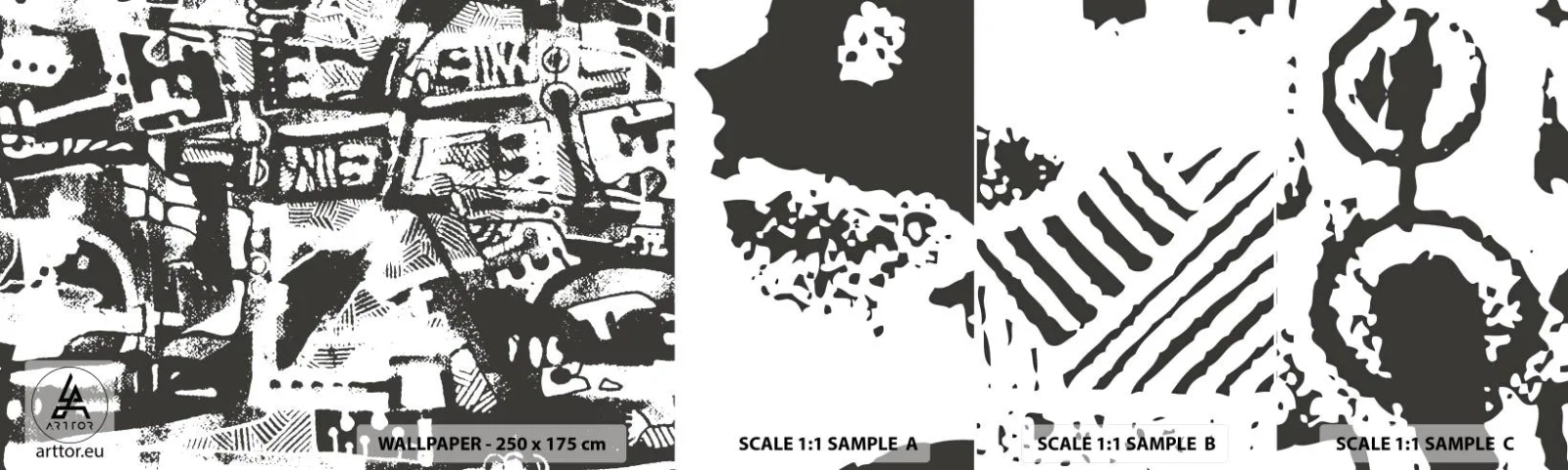 Fototapet Prøve Standard Eco - Orden eller kaos? - Abstraktion, Grafik, Stykke - 100x30 cm