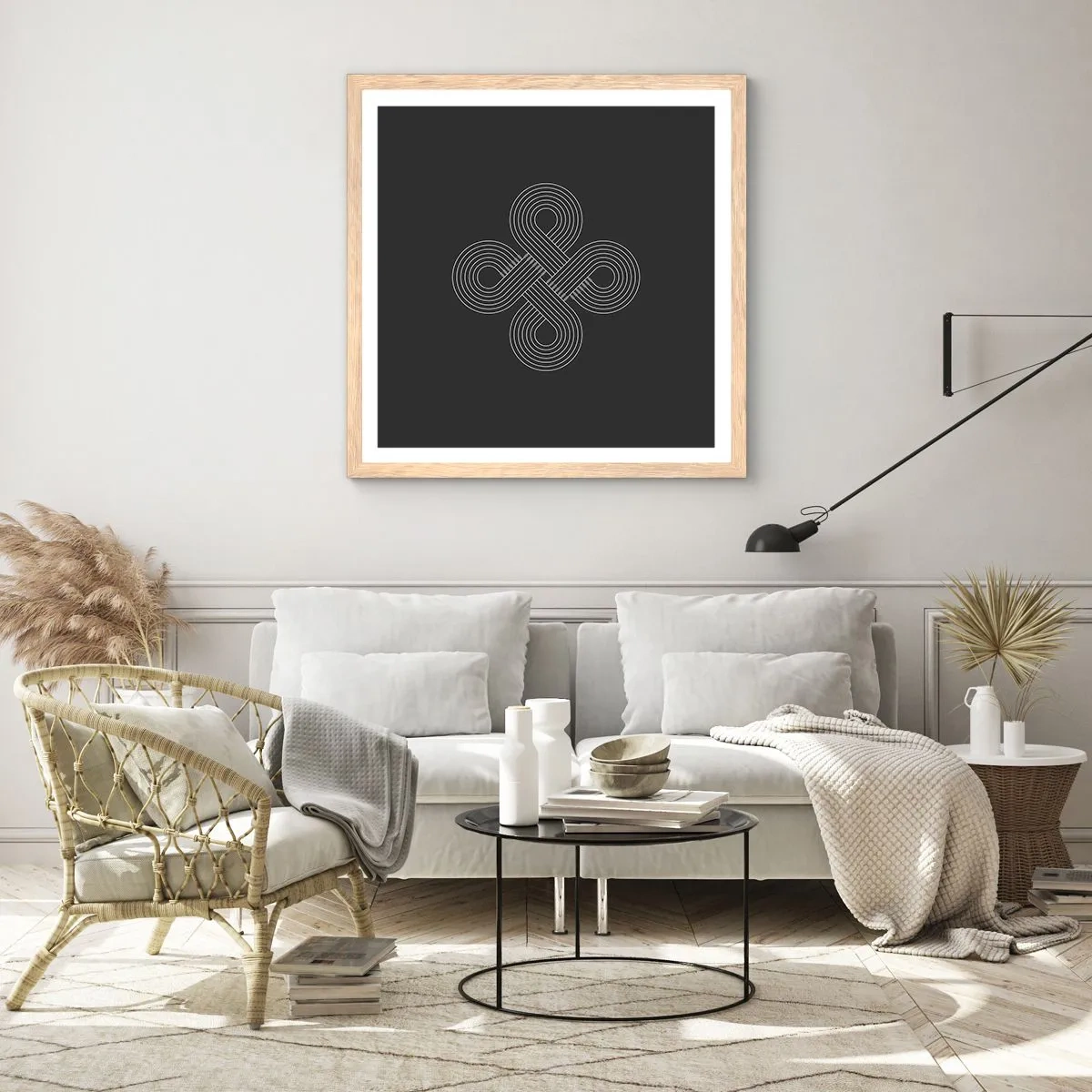 Plakat i ramme af lyst egetræ - I den keltiske ånd - 30x30 cm