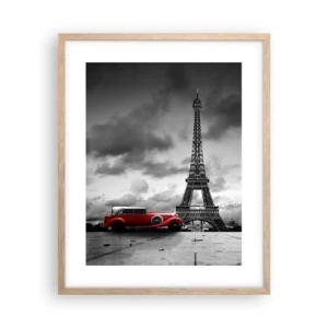 Plakat i ramme af lyst egetræ - For ikke så længe siden i Paris - 40x50 cm
