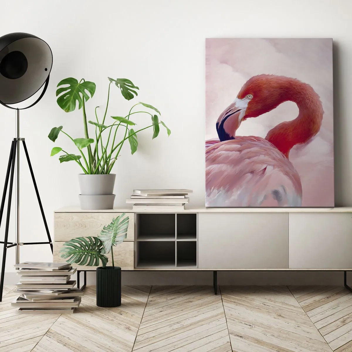 Lærredstryk - Billede på lærred - Fugleskønhed - 65x120 cm