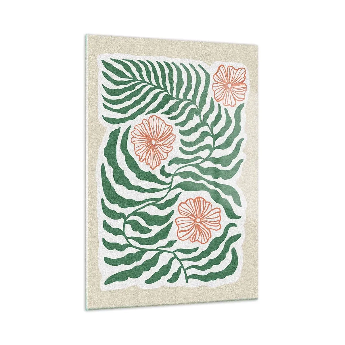 Billede på glas - Blomstrede i grønt - 50x70 cm