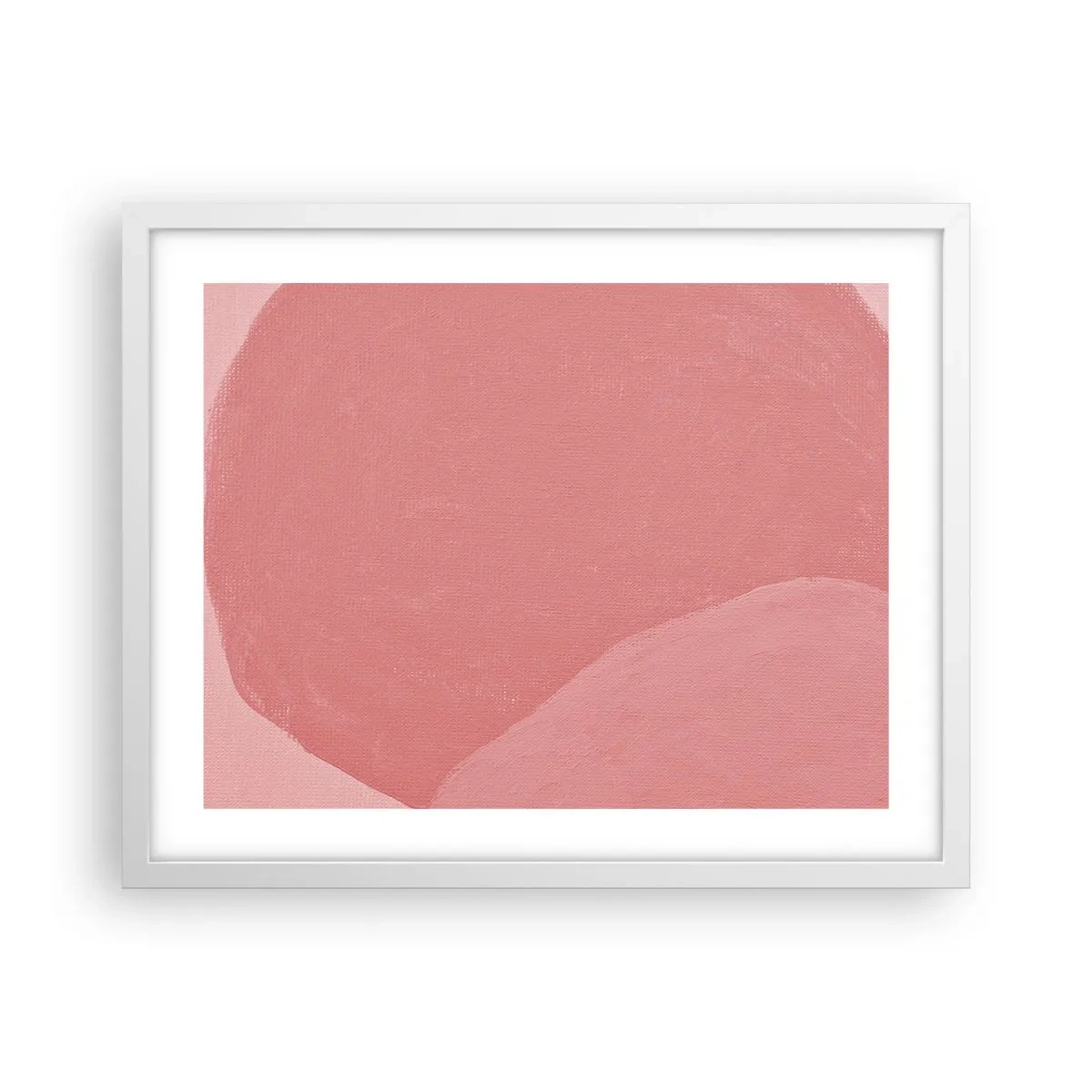 Plakat i hvid ramme - Organisk komposition i pink - 50x40 cm