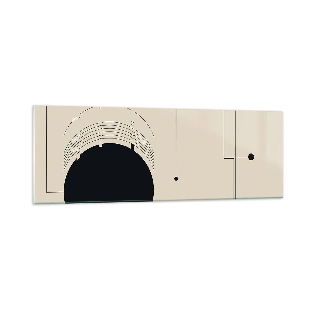 Billede på glas - Fjedrende og dynamisk komposition - 90x30 cm