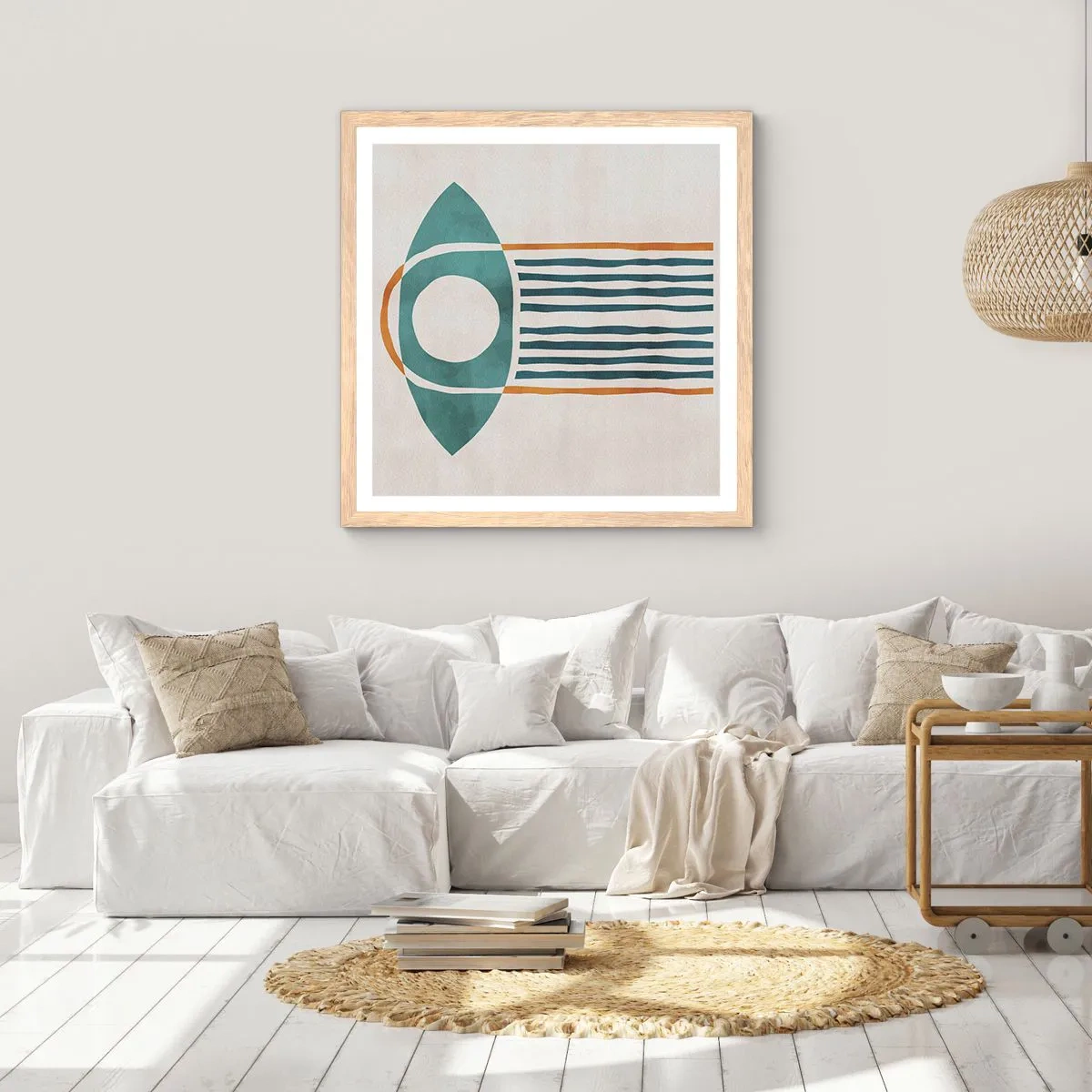 Plakat i ramme af lyst egetræ - Tegn og ritualer - 60x60 cm