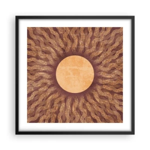 Plakat i sort ramme - Ikon for solen - 50x50 cm