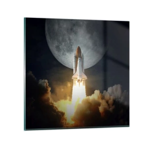 Billede på glas - Begyndelsen på et overjordisk eventyr - 70x70 cm