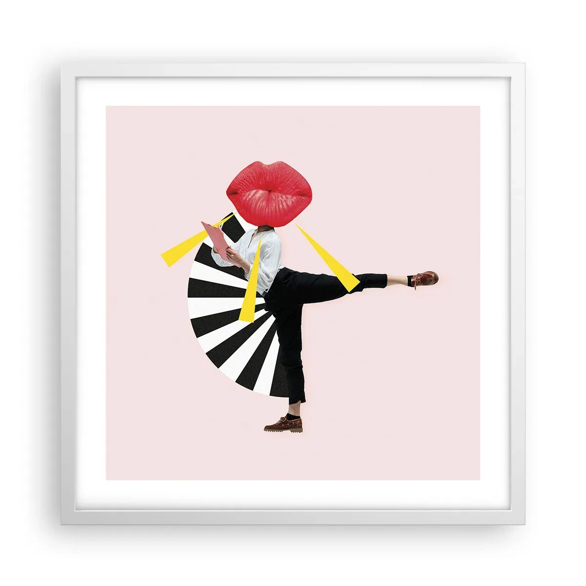 Plakat i hvid ramme - Surrealistisk popkunst - 50x50 cm