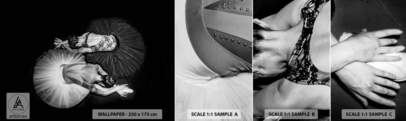 Fototapet Prøve Standard Eco - Yin og yang - den perfekte balance - Ballerina, Ballet, Dans - 100x30 cm