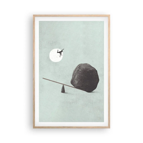 Plakat i ramme af lyst egetræ - En drøm går i opfyldelse - 61x91 cm