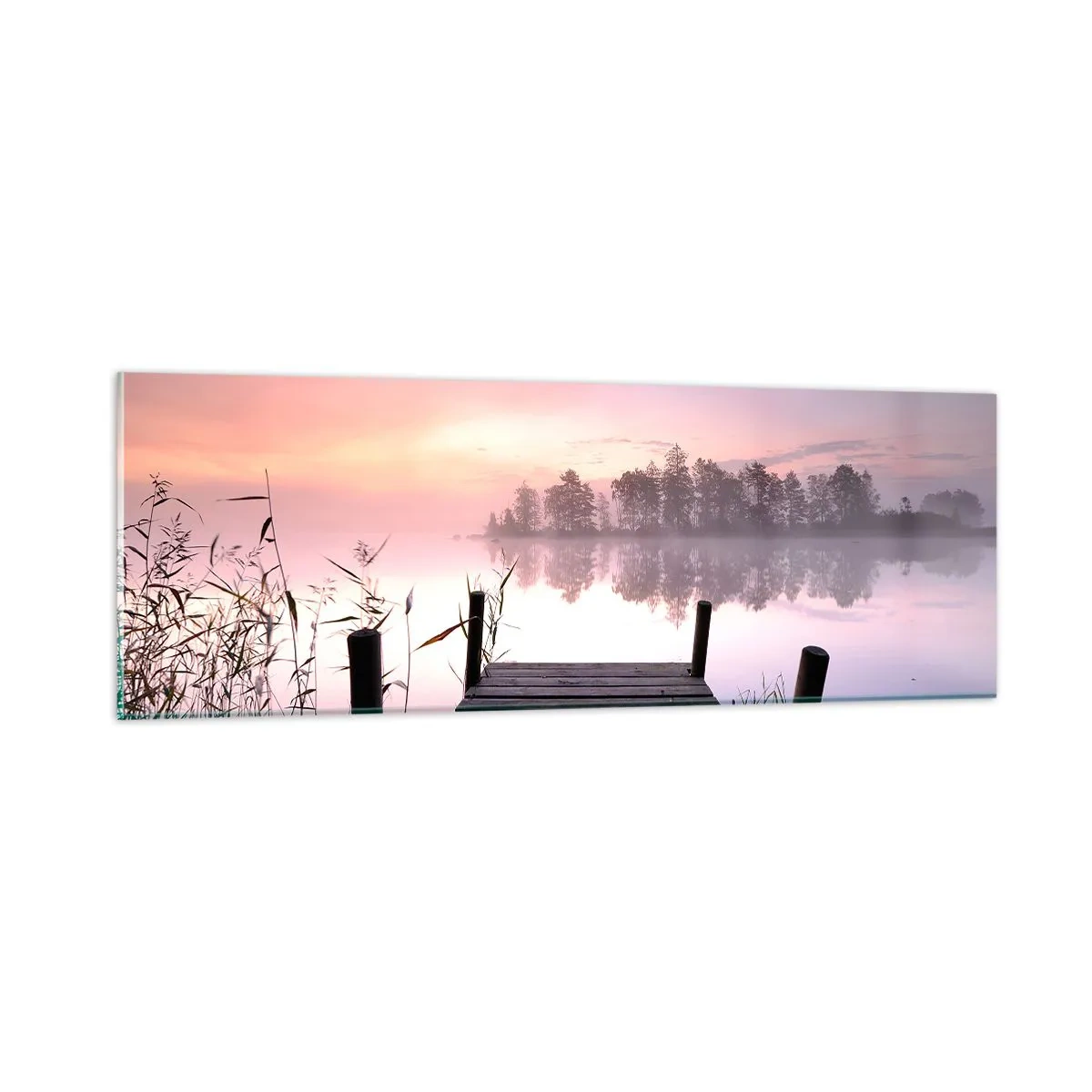 Billede på glas - Ud af den lilla tåge... - 90x30 cm