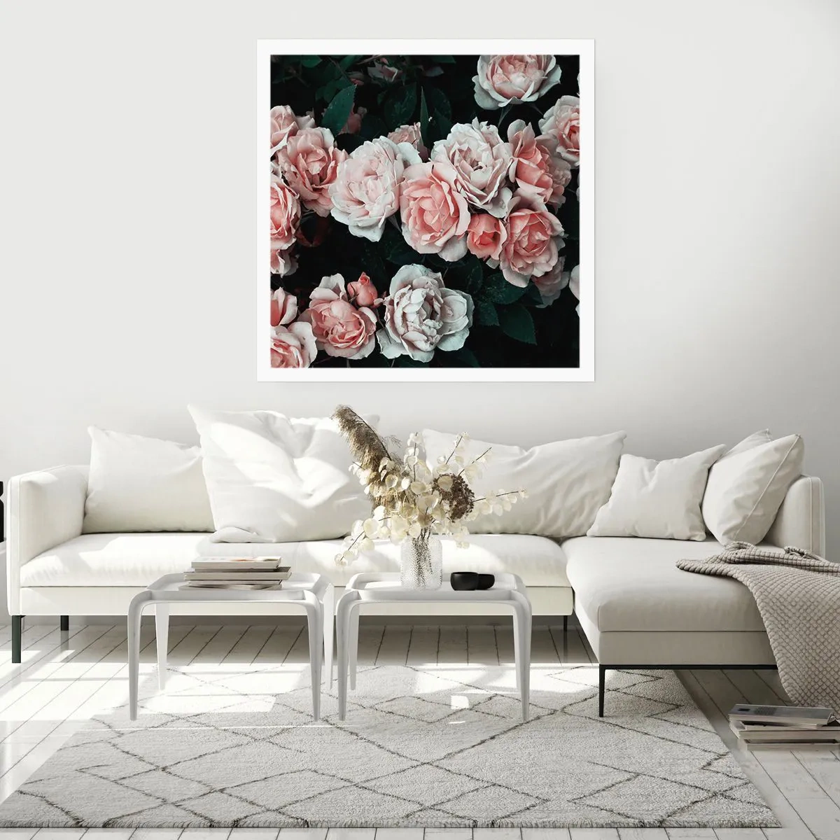 Plakat - Lyserød ansamble - 50x50 cm