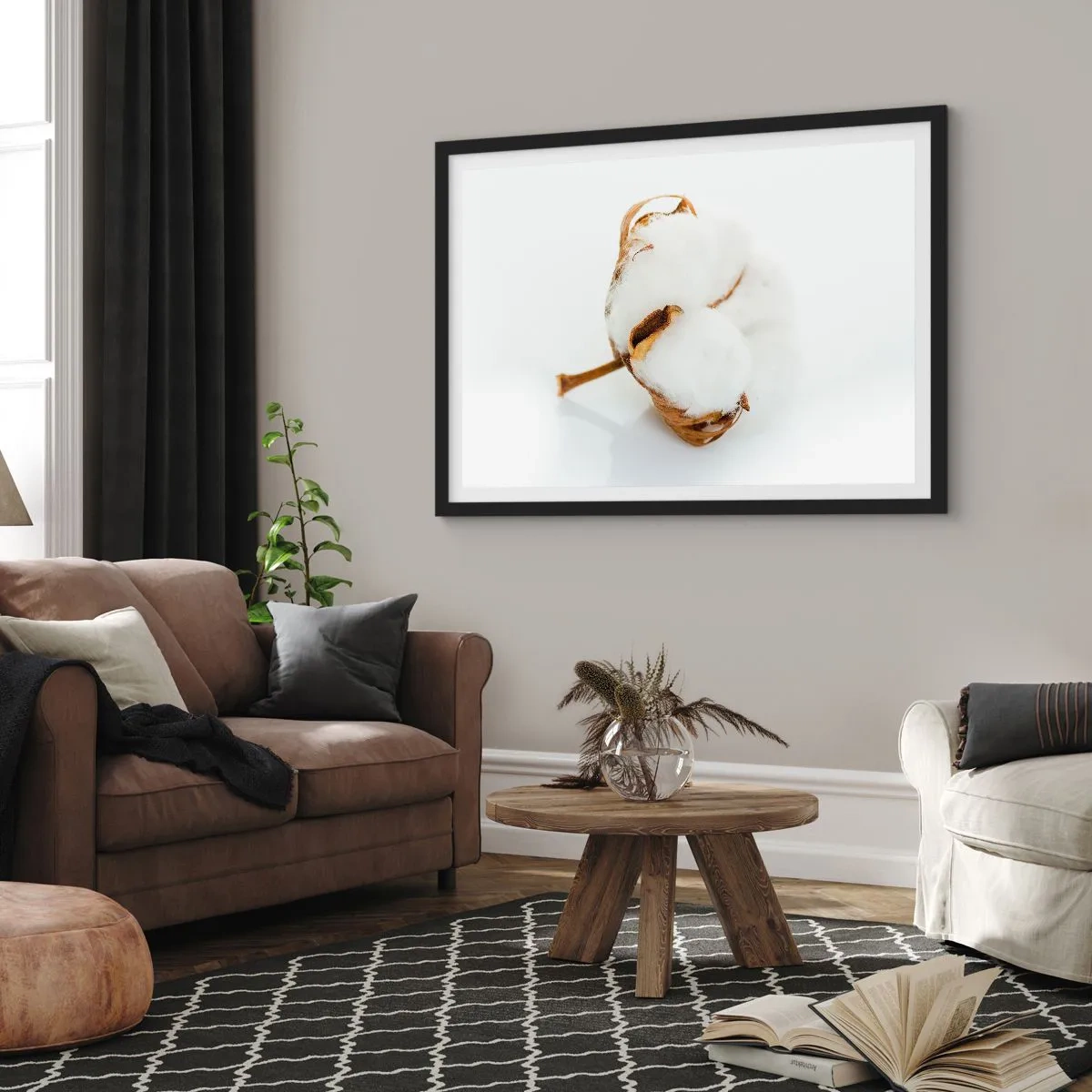 Plakat i sort ramme - Blød af natur - 100x70 cm