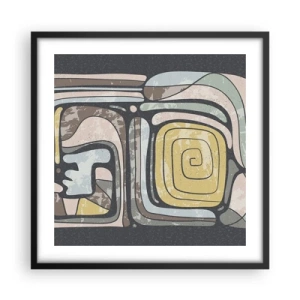 Plakat i sort ramme - Abstraktion i en præcolumbiansk ånd - 50x50 cm