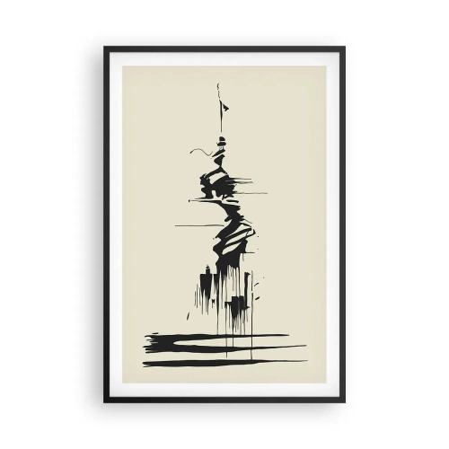 Plakat i sort ramme - Skyndsom abstraktion - 61x91 cm