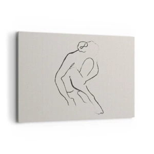 Lærredstryk - Billede på lærred - Intim skitse - 100x70 cm