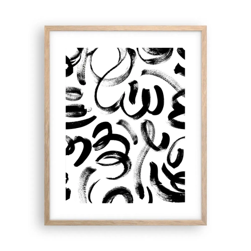 Plakat i ramme af lyst egetræ - I sort og hvidt - 40x50 cm