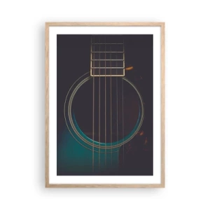 Plakat i ramme af lyst egetræ - Et øjeblik før det lyder - 50x70 cm