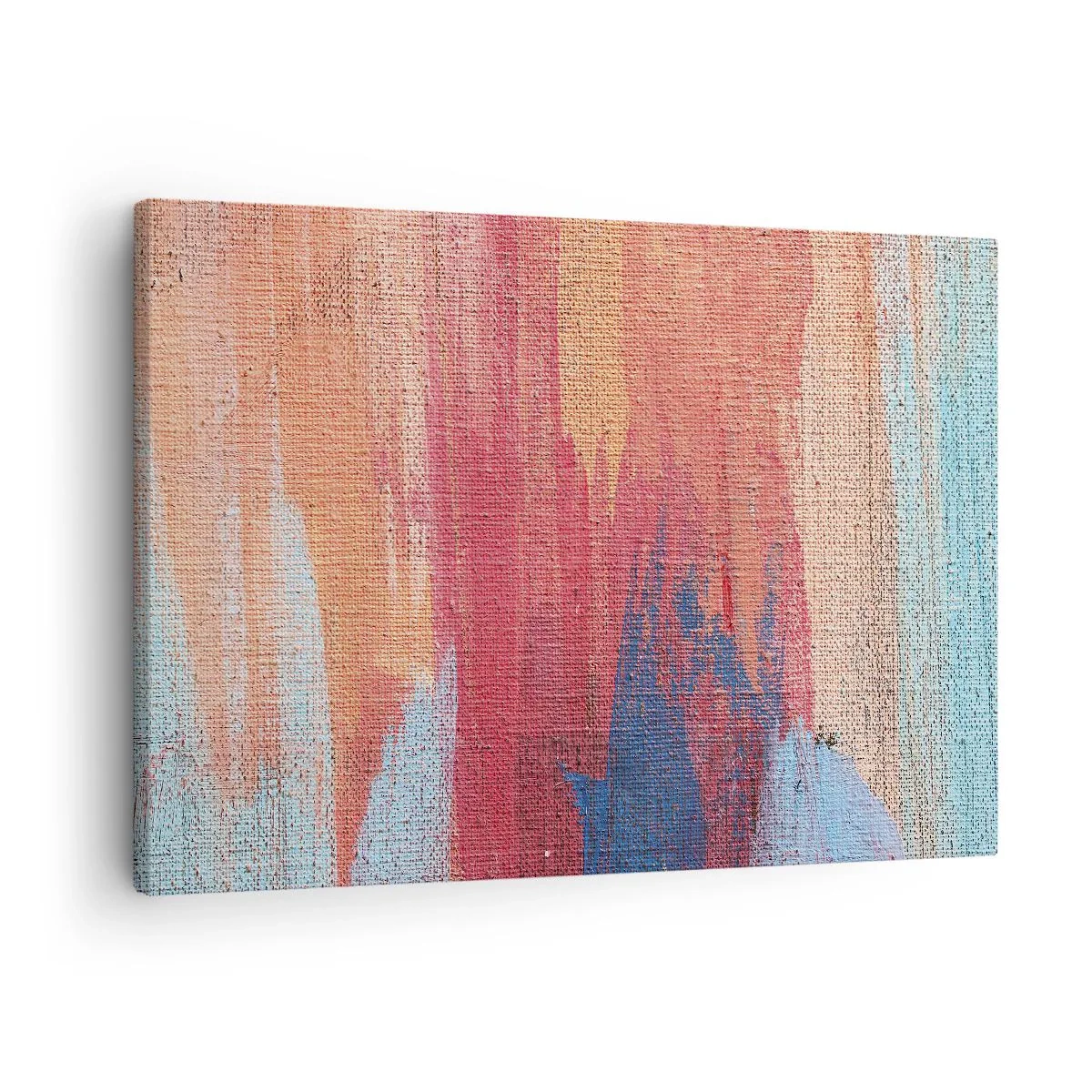 Lærredstryk - Billede på lærred - Farverige abstrakte penselstrøg - 70x50cm - Lad en regnbue flyde - Moderne vægdekoration til stue og soveværelse ARTTOR