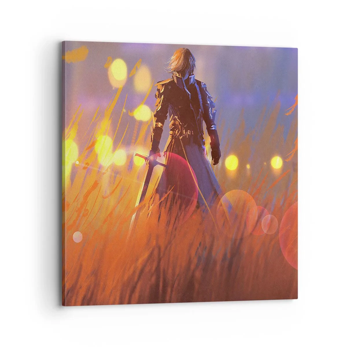 Lærredstryk - Billede på lærred - Herreløs ridder - 70x70 cm