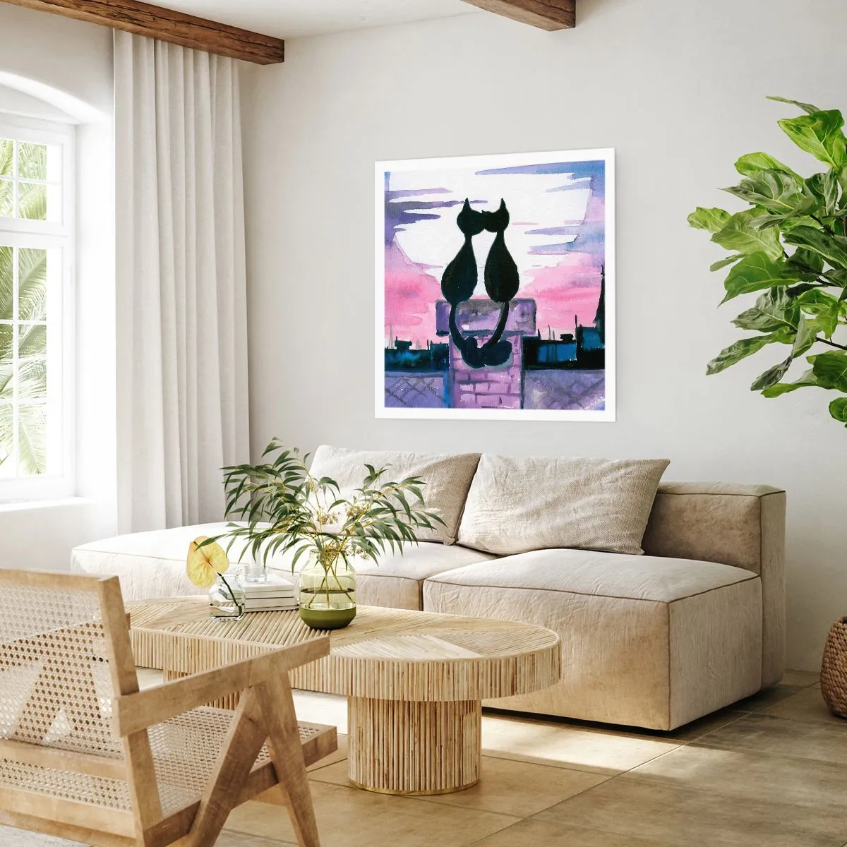 Plakat - Rendez-vous under månen - 30x30 cm