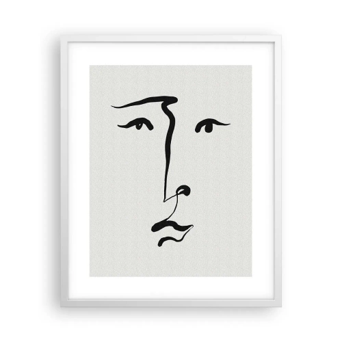 Plakat i hvid ramme - Portræt i én linje - 40x50 cm