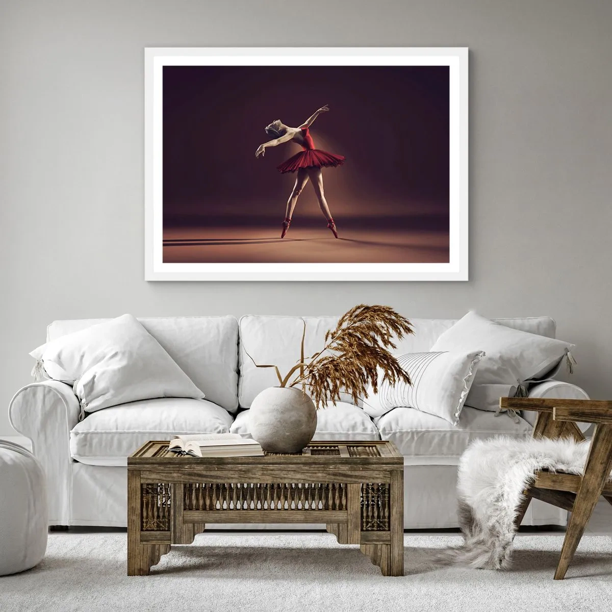 Plakat i hvid ramme - Prima ballerina - 60x60 cm