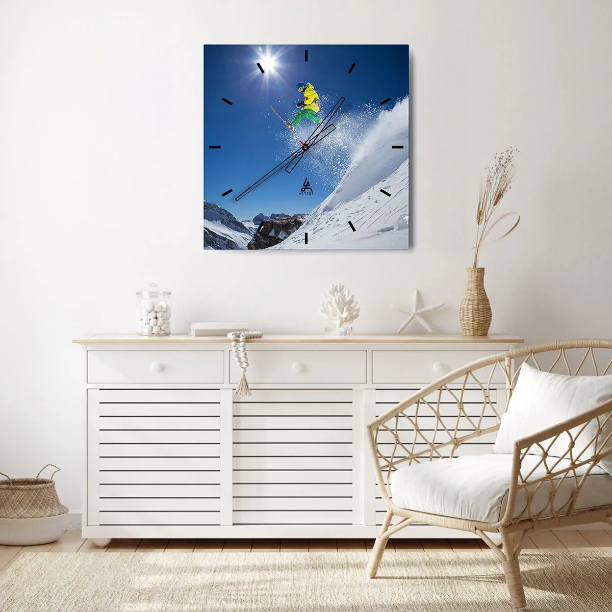 Vægur, Uret - Danser med bjergene - 40x40 cm