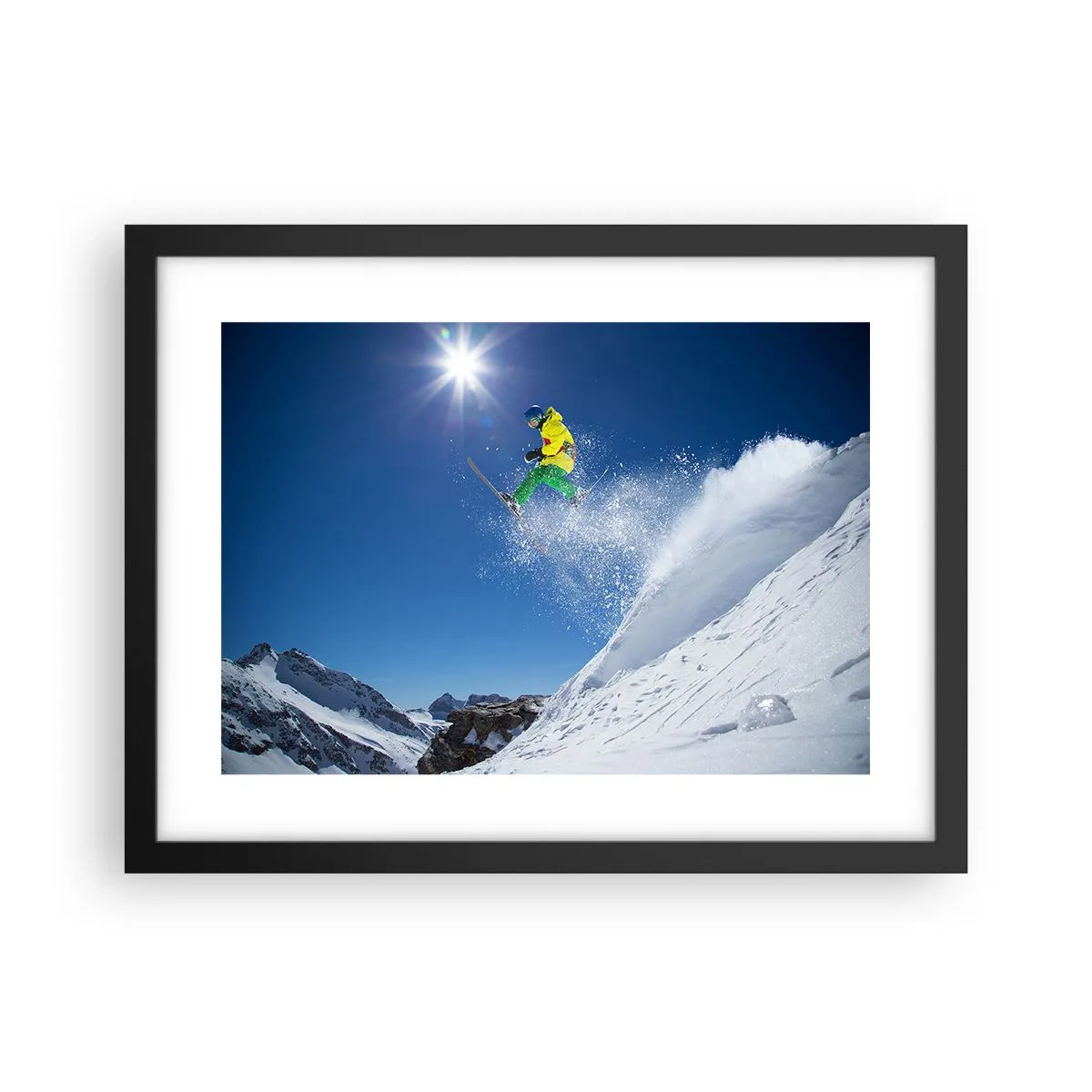 Plakat i sort ramme - Danser med bjergene - 40x30 cm