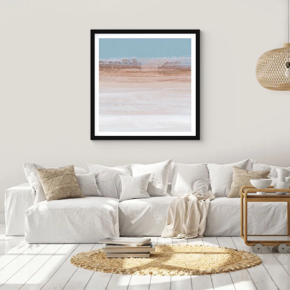 Plakat i sort ramme - Tvetydigt landskab - 50x50 cm