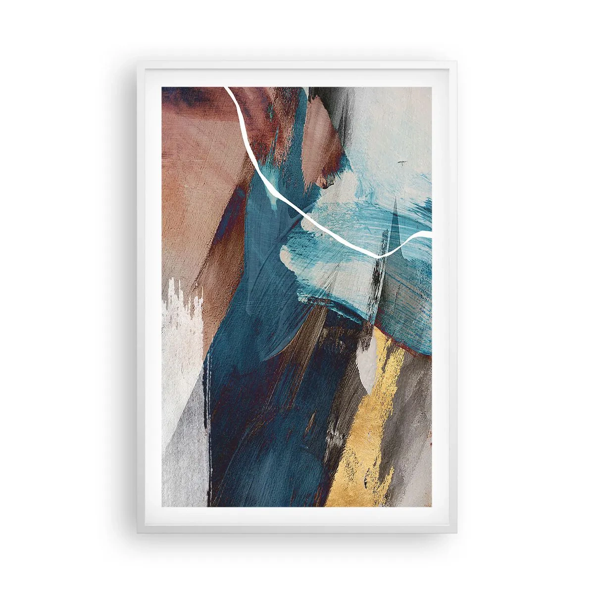 Plakat i hvid ramme - Med flair og energi - 61x91 cm