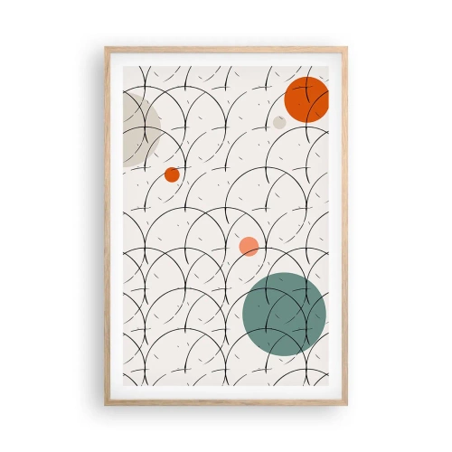 Plakat i ramme af lyst egetræ - I popkunstens ånd - 61x91 cm