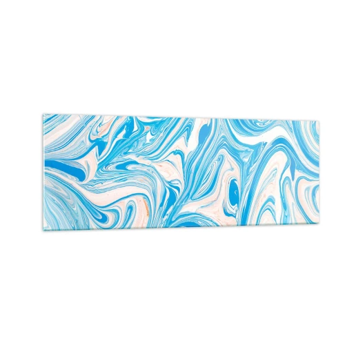 Billede på glas - Marsk i turkis - 140x50 cm