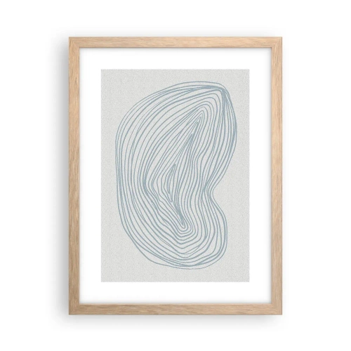 Plakat i ramme af lyst egetræ - Smil fra en dråbe - 30x40 cm