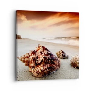 Lærredstryk - Billede på lærred - Bølgebevægelser - 40x40 cm