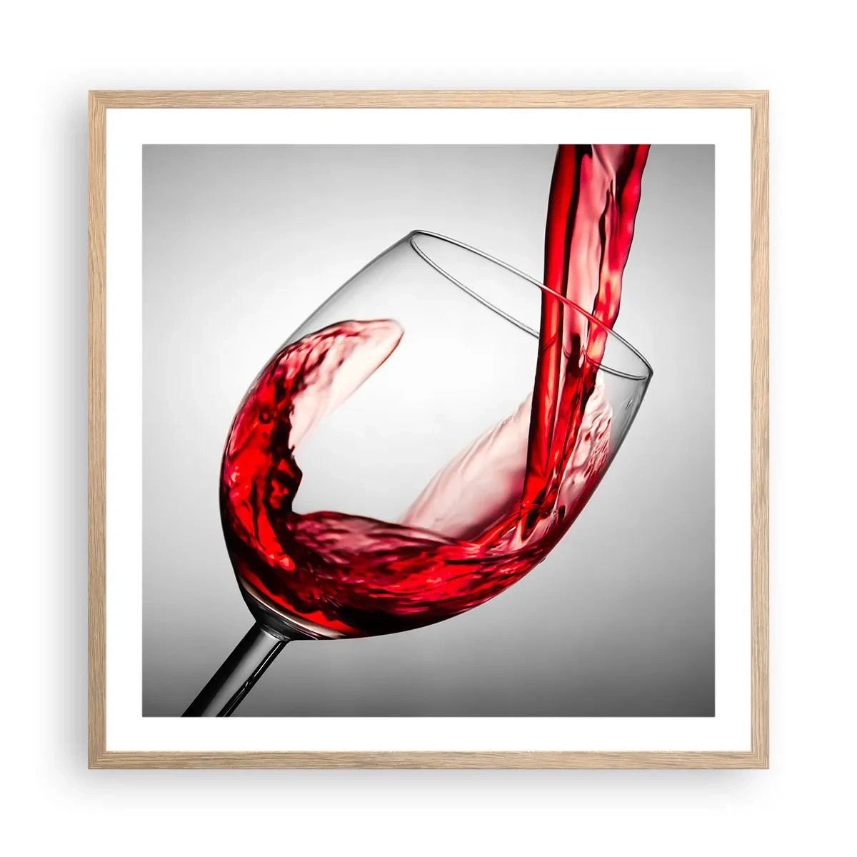 Plakat i ramme af lyst egetræ - Farve - bevægelse - lyd - 60x60 cm