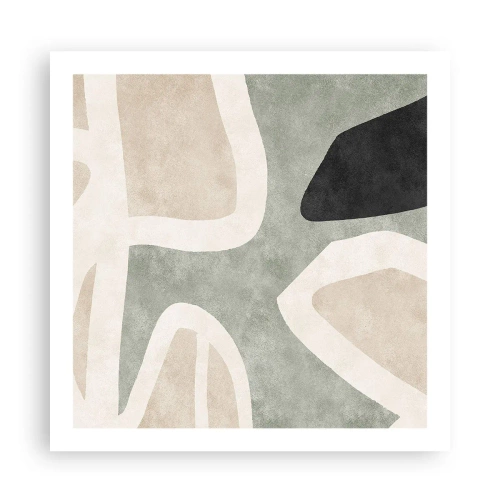 Plakat - Komposition med et sort tema - 60x60 cm