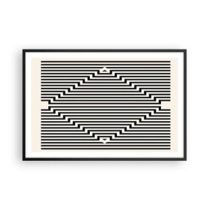 Plakat i sort ramme - Geometrisk illusion - 91x61 cm