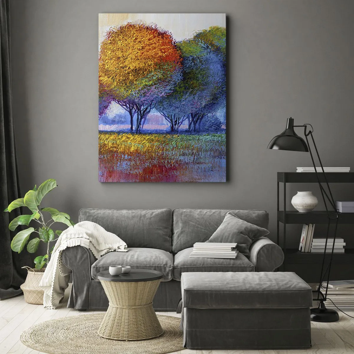 Lærredstryk - Billede på lærred - En klump af piskende farver - 50x70 cm