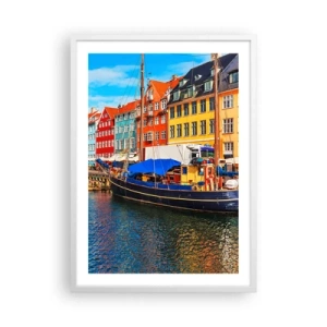 Plakat i hvid ramme - Glædelig kaj - 50x70 cm