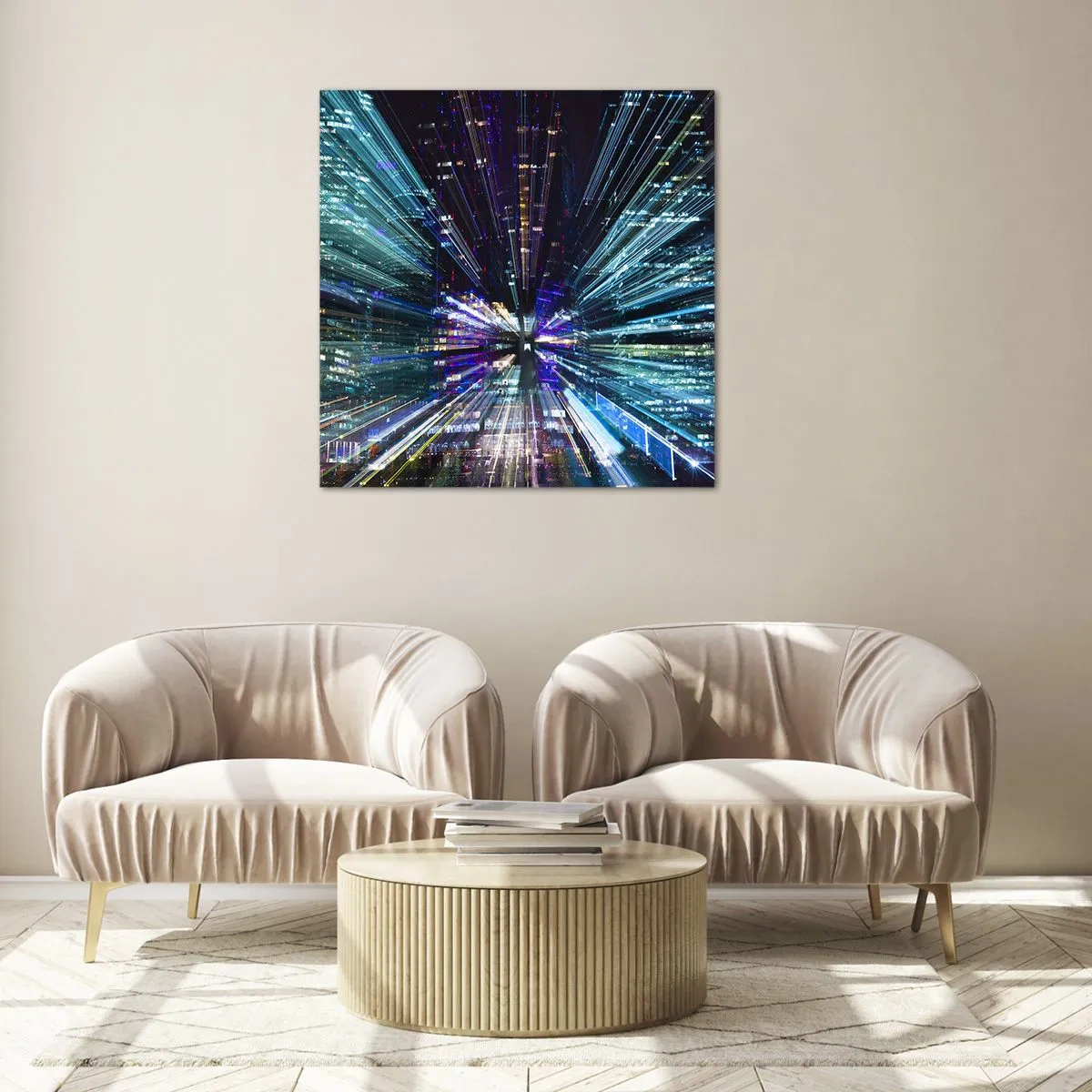 Billede på glas - Overgang til hyperrummet - 30x30 cm