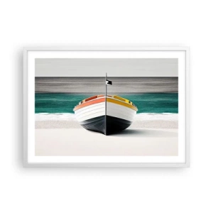 Plakat i hvid ramme - På sin plads - 70x50 cm