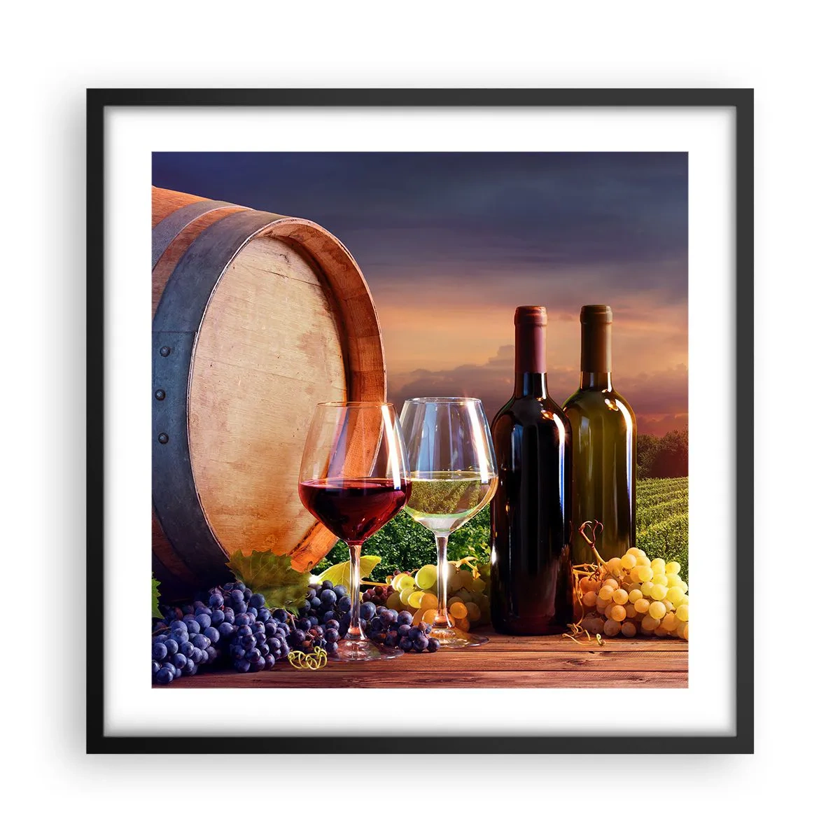 Plakat i sort ramme - Livet har smag her - 50x50 cm