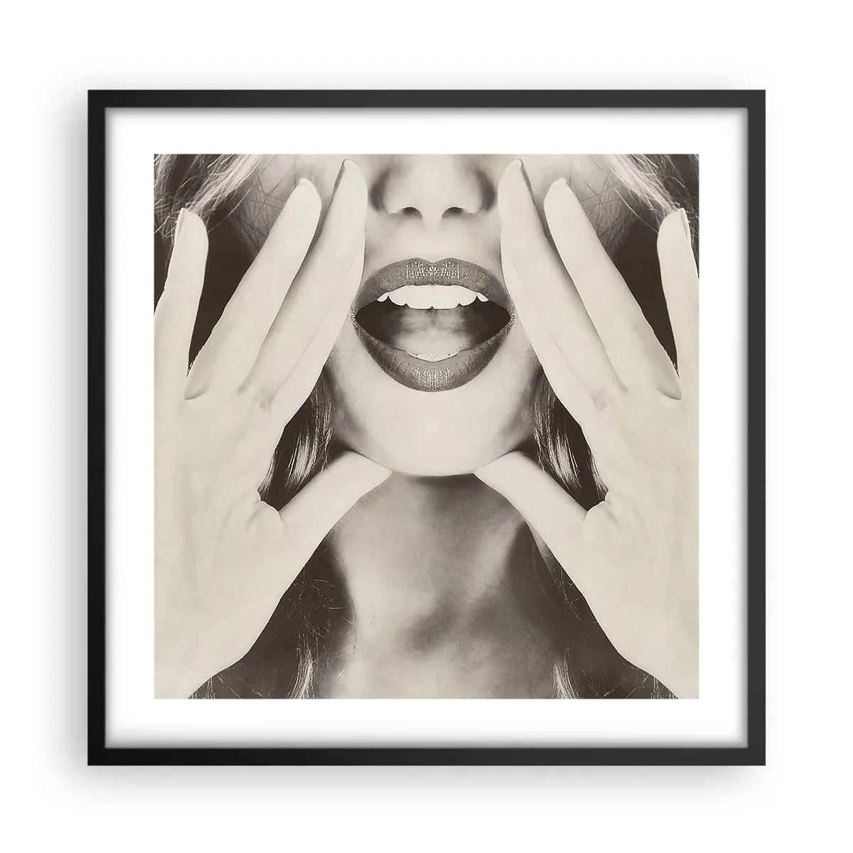 Plakat i sort ramme - Jeg er på vej! - 50x50 cm