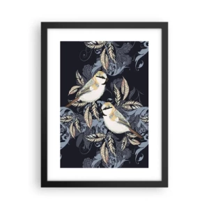 Plakat i sort ramme - Gul-blå espalier - 30x40 cm