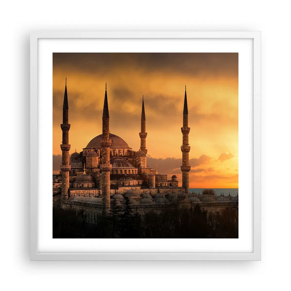 Plakat i hvid ramme - Gud er stor - 50x50 cm