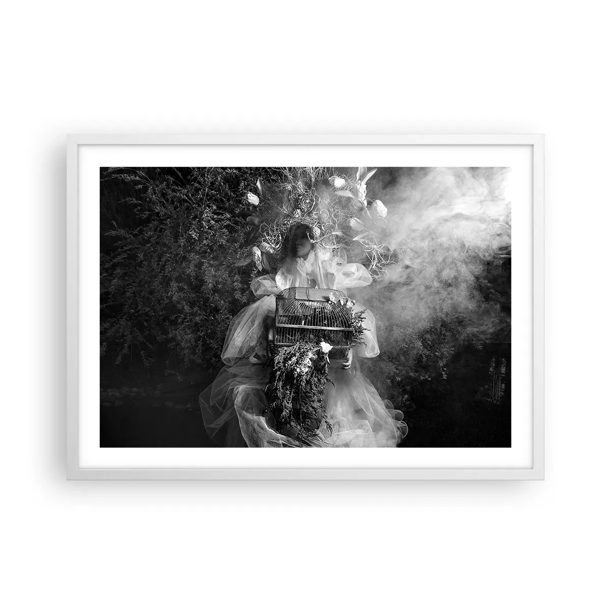 Plakat i hvid ramme - Selve Moder - Naturen - 70x50 cm