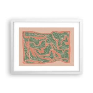 Plakat i hvid ramme - En kamp mellem koral og grøn - 40x30 cm