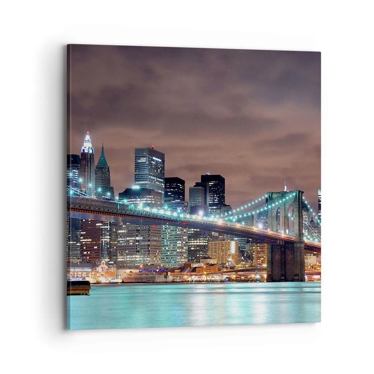 Lærredstryk - Billede på lærred - Lys i den store by - 70x70 cm