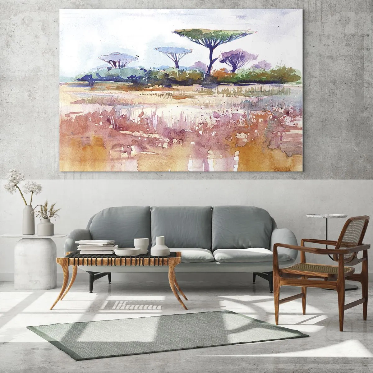 Billede på glas - Savannens farver - 100x40 cm