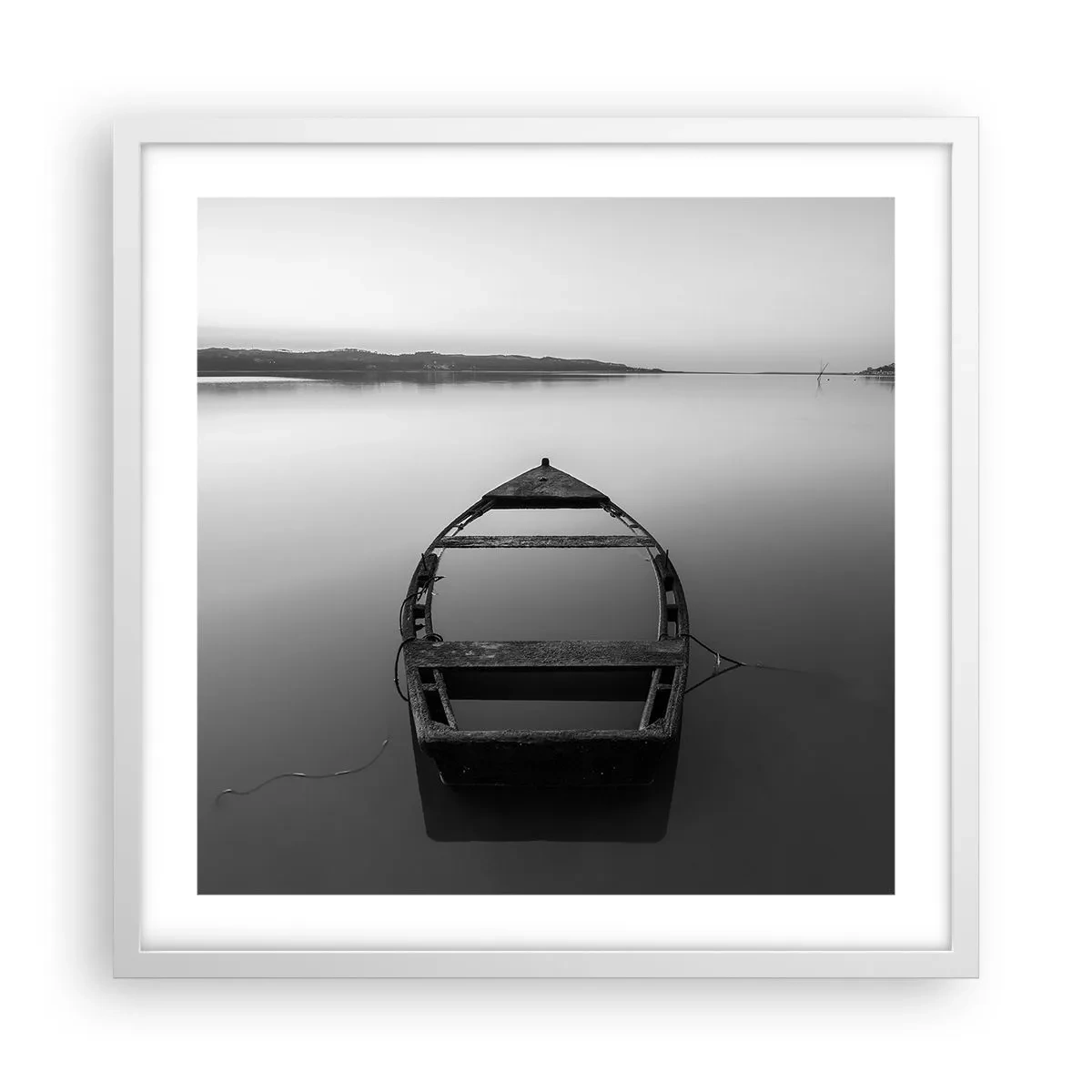 Plakat i hvid ramme - Længsel og melankoli - 50x50 cm